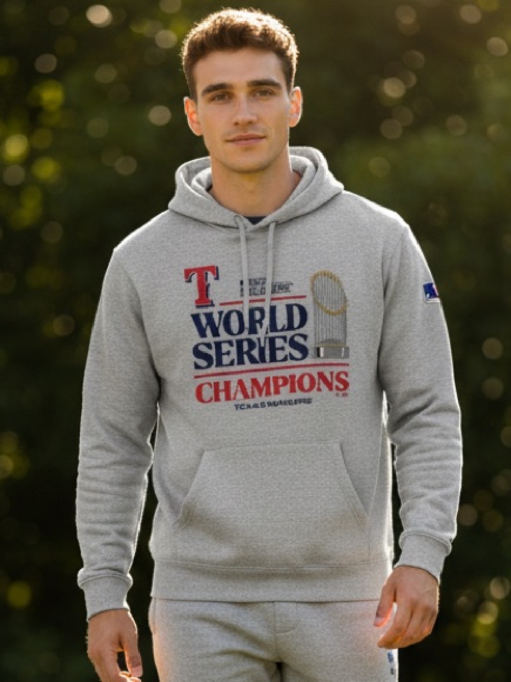 NWT Fanatics Official 2023 Texas Rangers Gray World Series Champions Hoodie - M